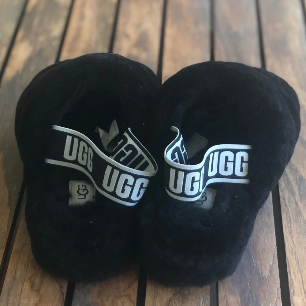 UGG fluff yaeh slide size 8 black - Picture 6 of 8
